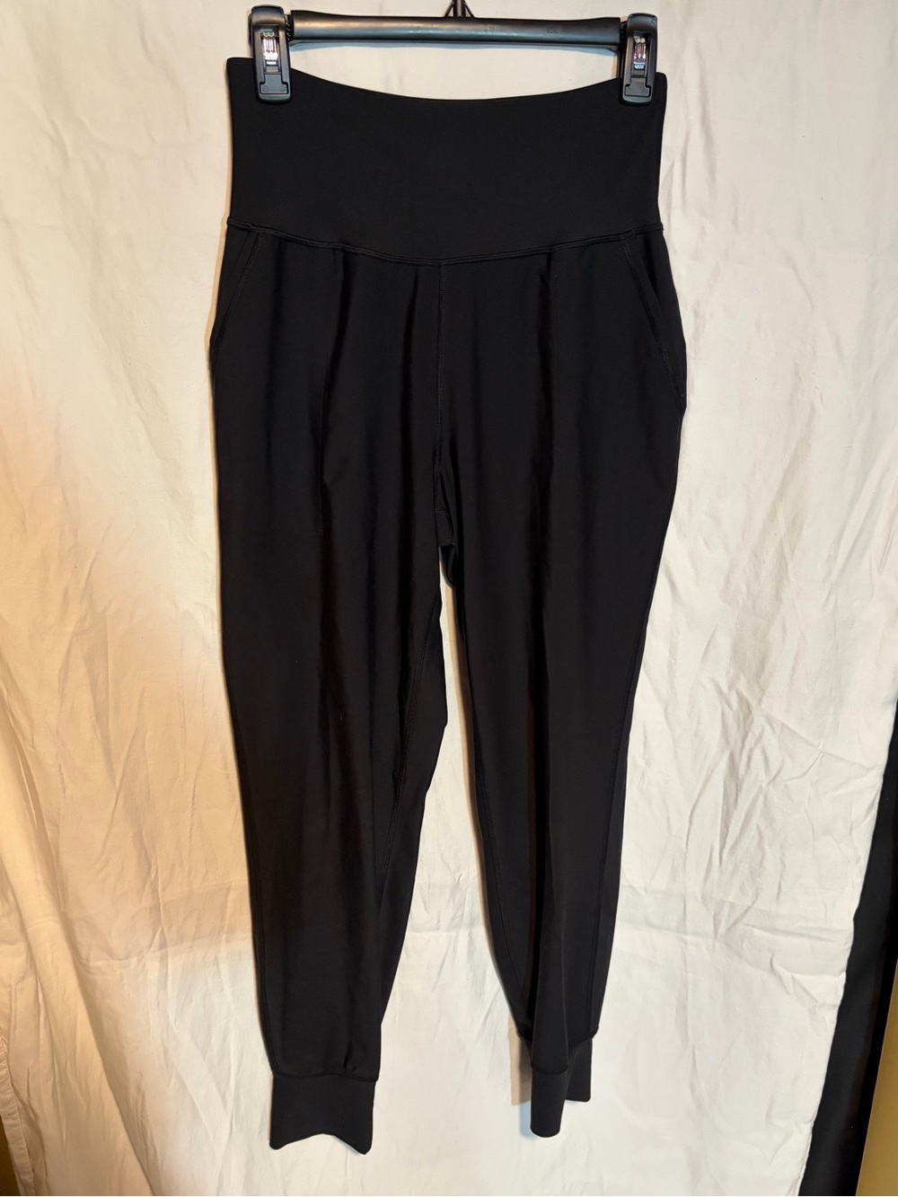 Old Navy Women’s High-Waist Black Jogger Pants - Stretch Tapered Fit, Size M